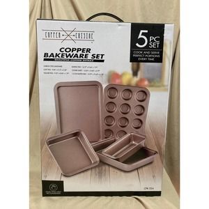 NIB The Copper Cuisine Copper Bakeware 5pc Set